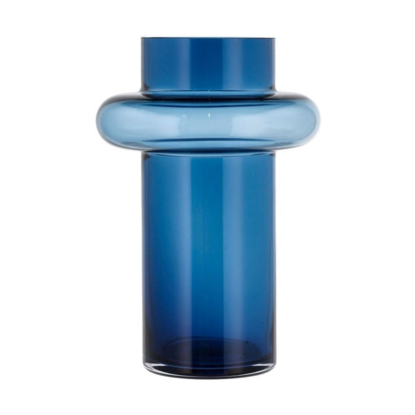 Lyngby Glas Tube Vase H: 25 Cm, Dark Blue