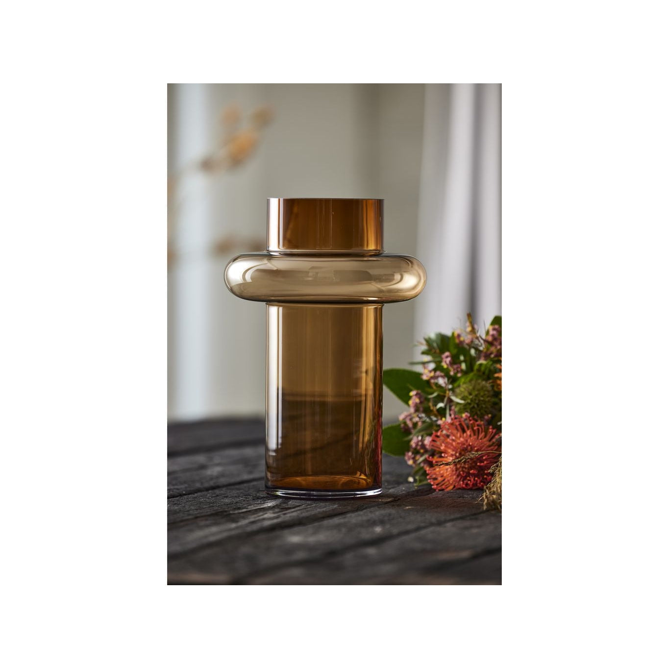 Lyngby Glas Tube Vase H: 30 Cm, Amber