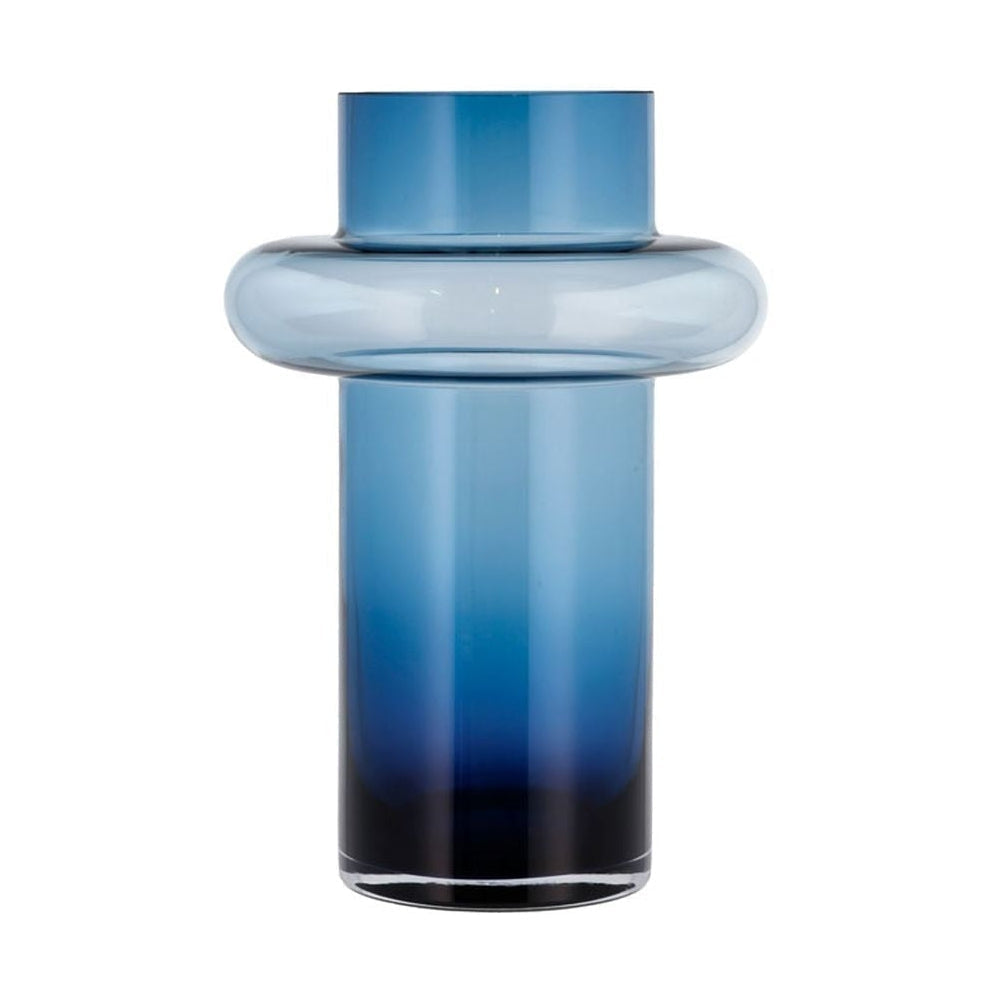 Lyngby Glas Tube Vase H: 30 Cm, Dark Blue