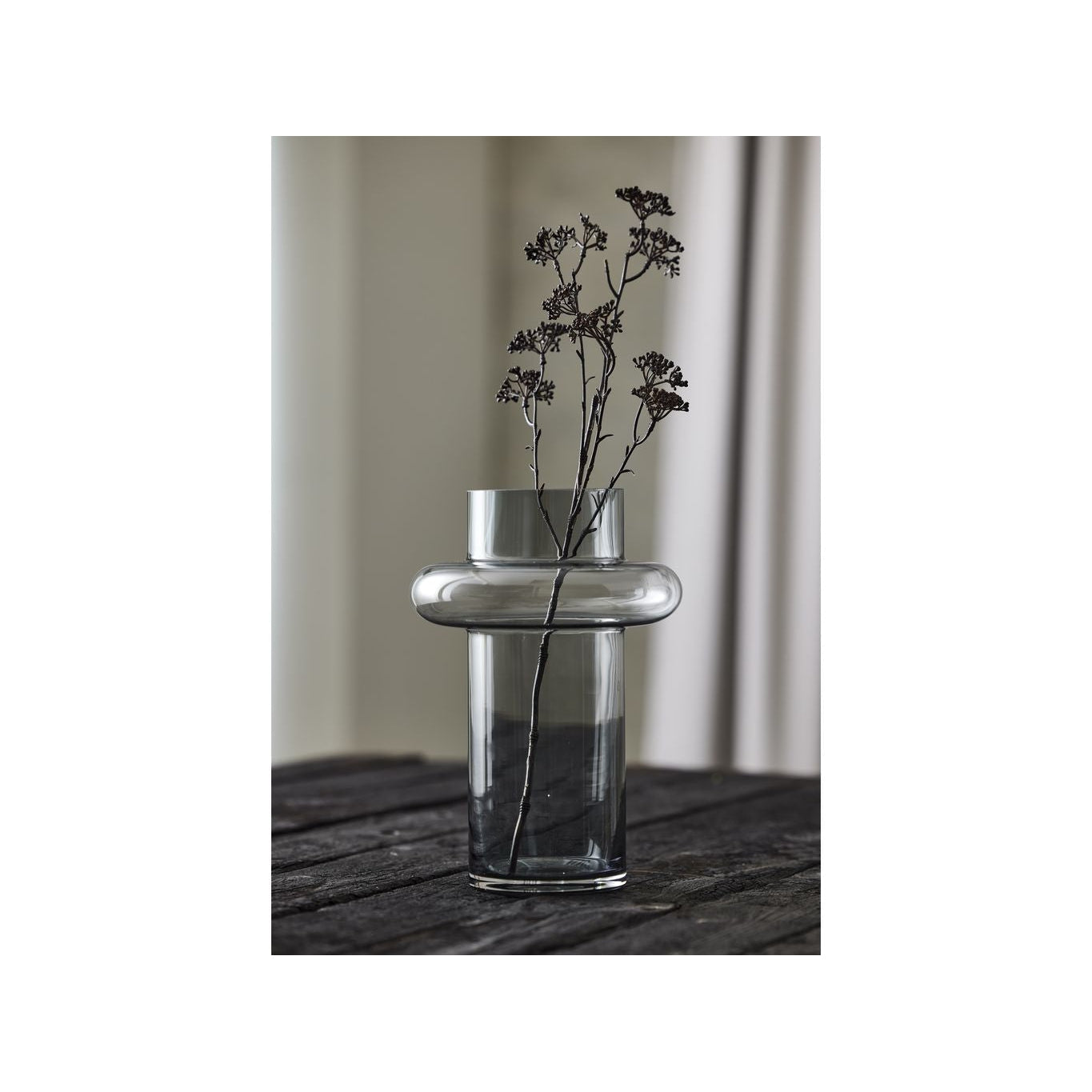 Lyngby Glas Tube Vase H: 30 Cm, Smoke