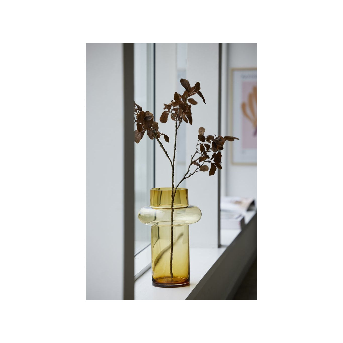 Lyngby Glas Tube Vase H: 40 Cm, Amber