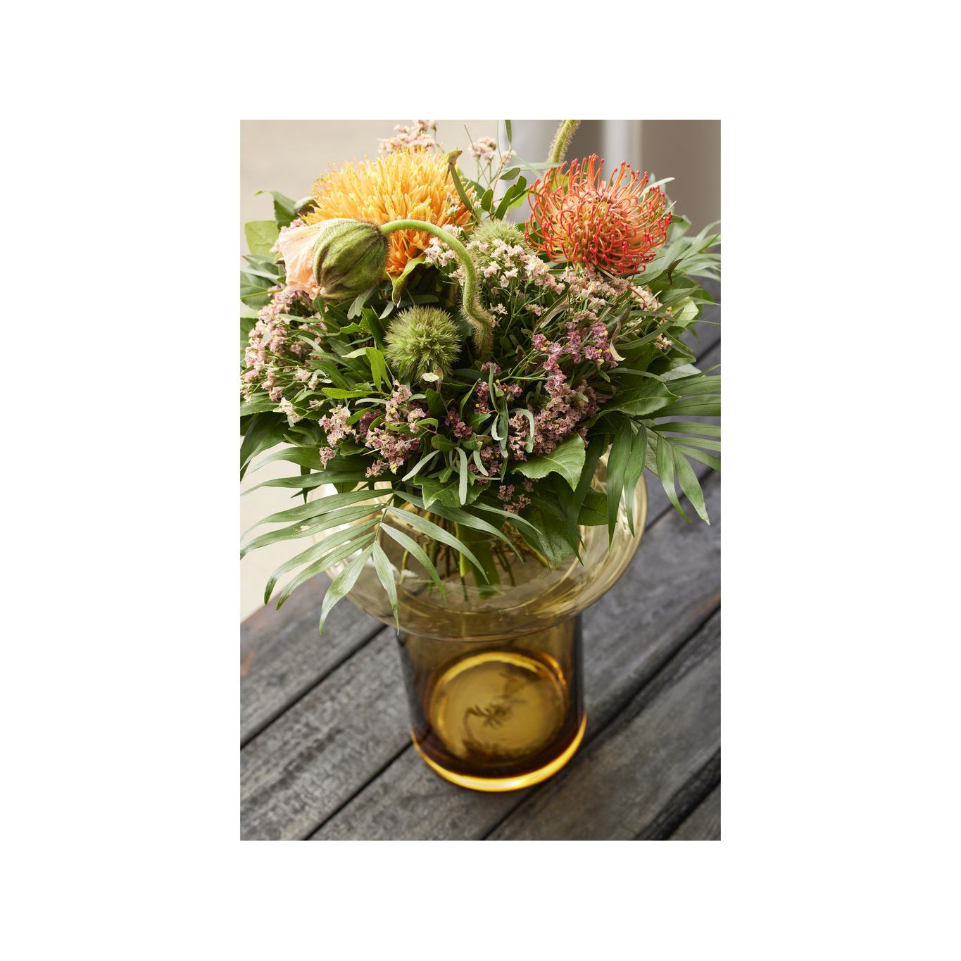 Lyngby Glas Tube Vase H: 40 Cm, Amber