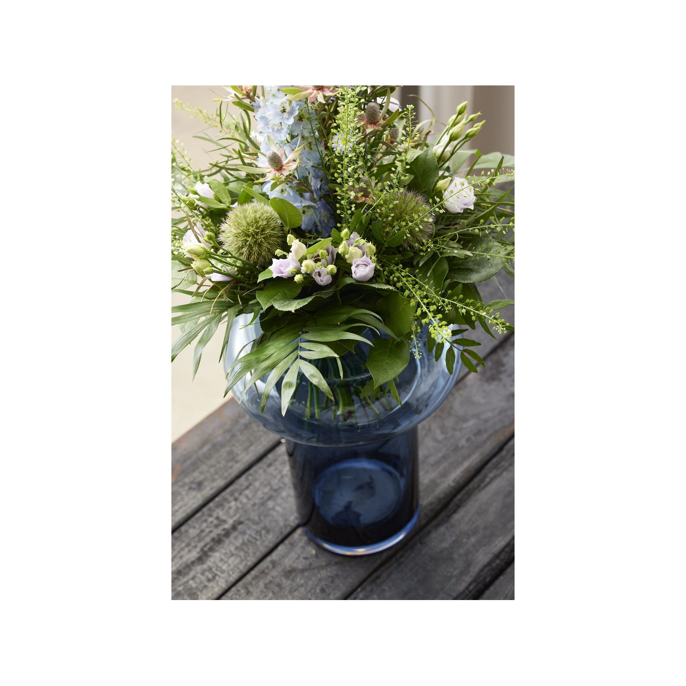 Lyngby Glas Tube Vase H: 40 Cm, Dark Blue