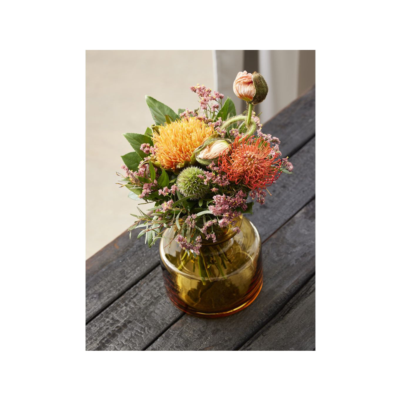 Lyngby Glas Tubular Vase H: 20 Cm, Amber