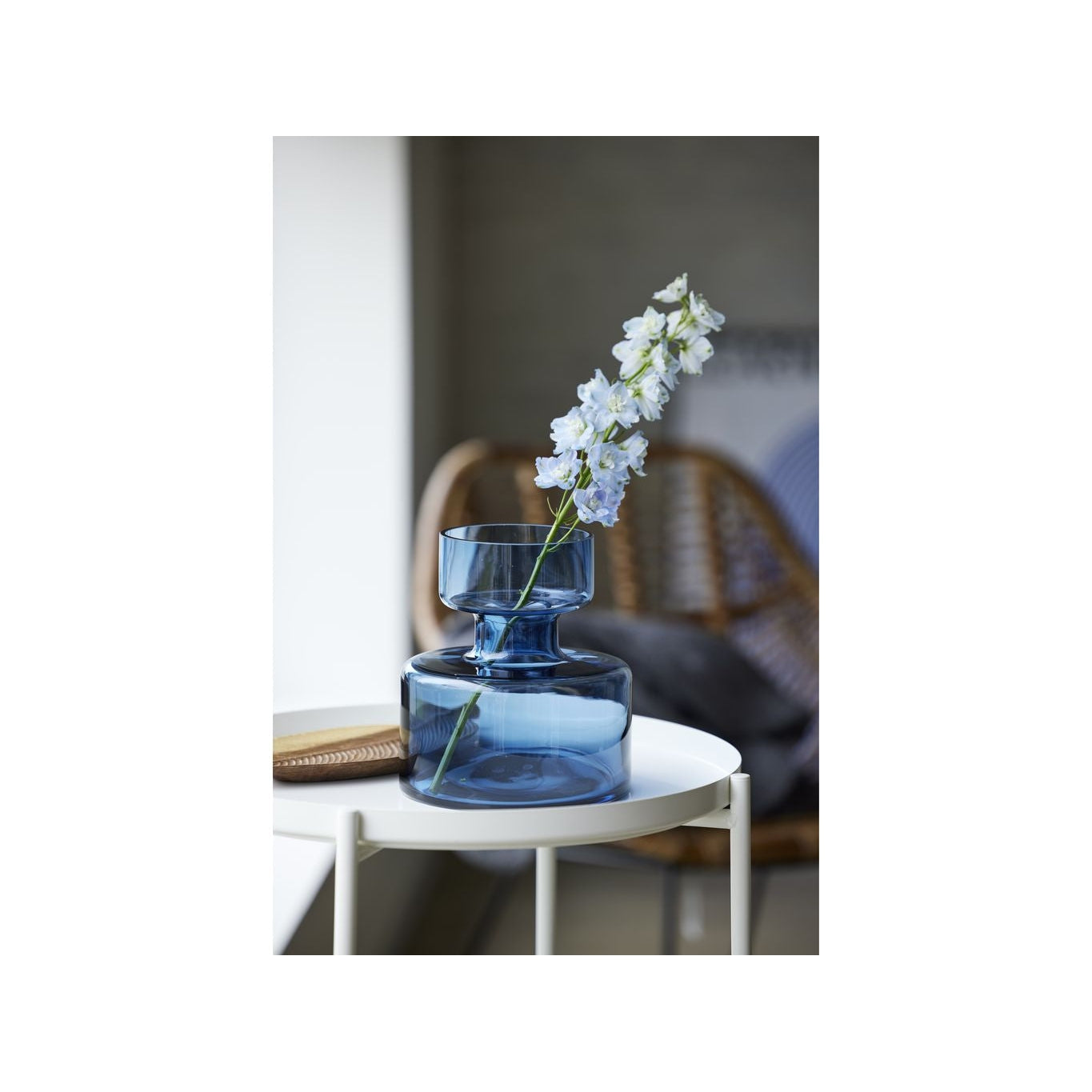 Lyngby Glas Tubular Vase H: 20 Cm, Blue