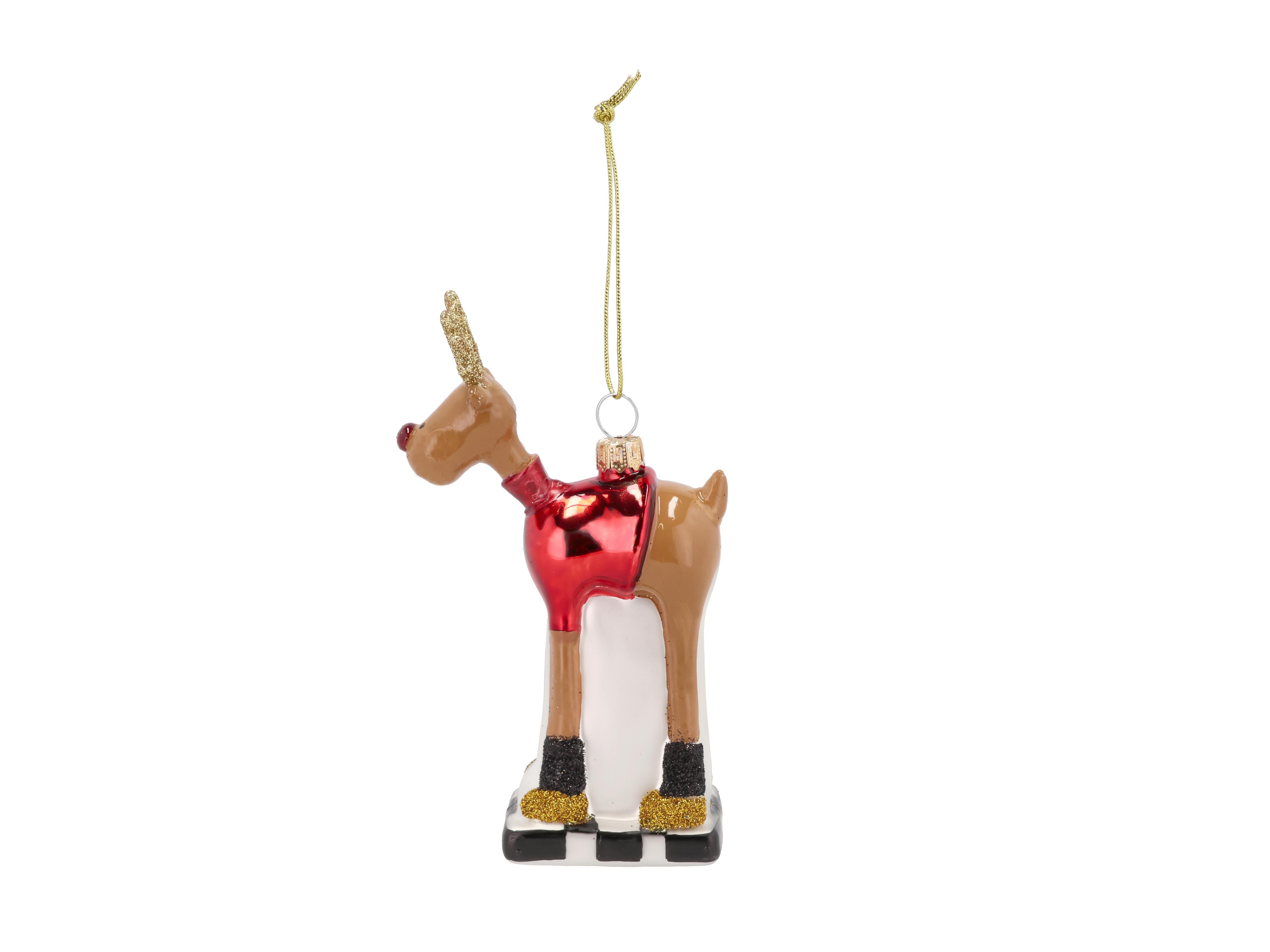 Medusa Copenhagen Rudolf Christmas Tree Bauble 13,2 Cm, Red