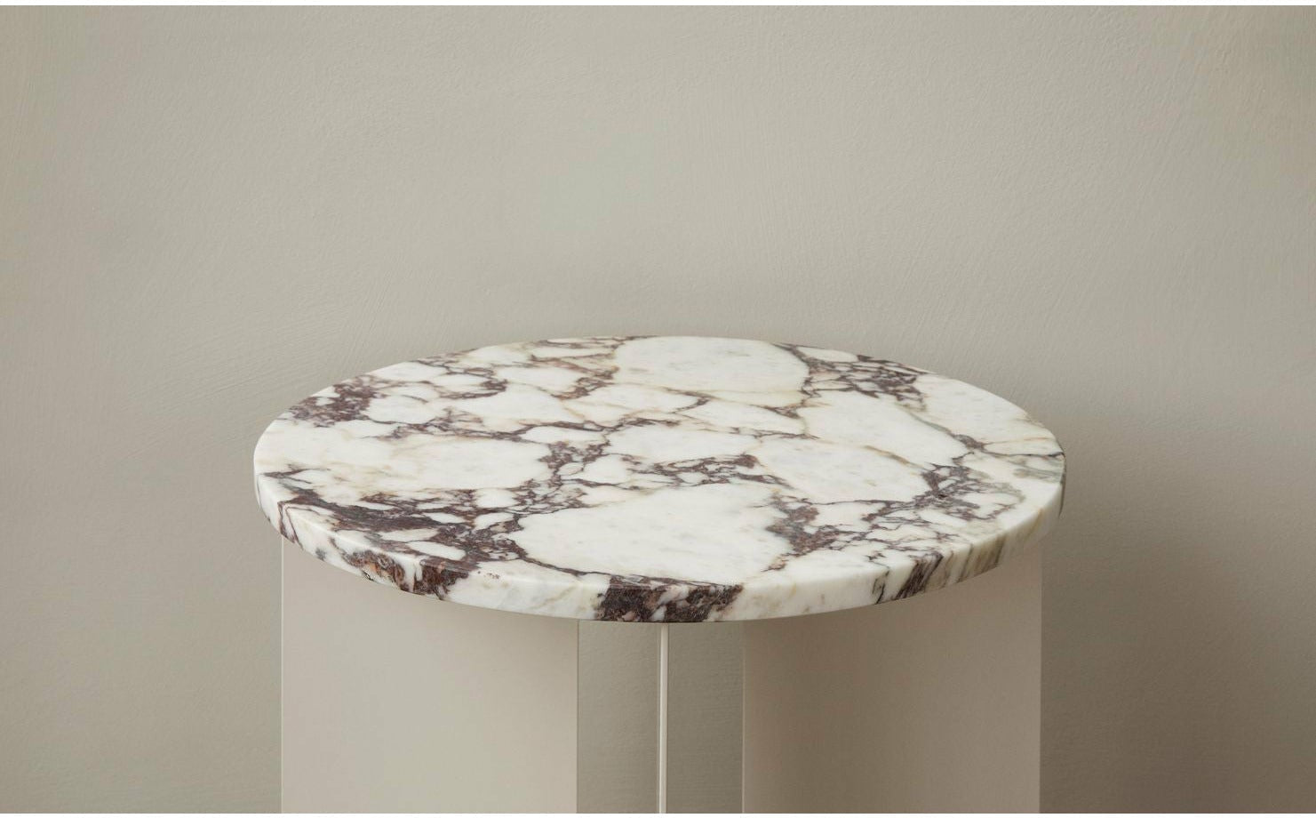 Audo Copenhagen Androgyne Side Tabletop, Crystal Rose Marble