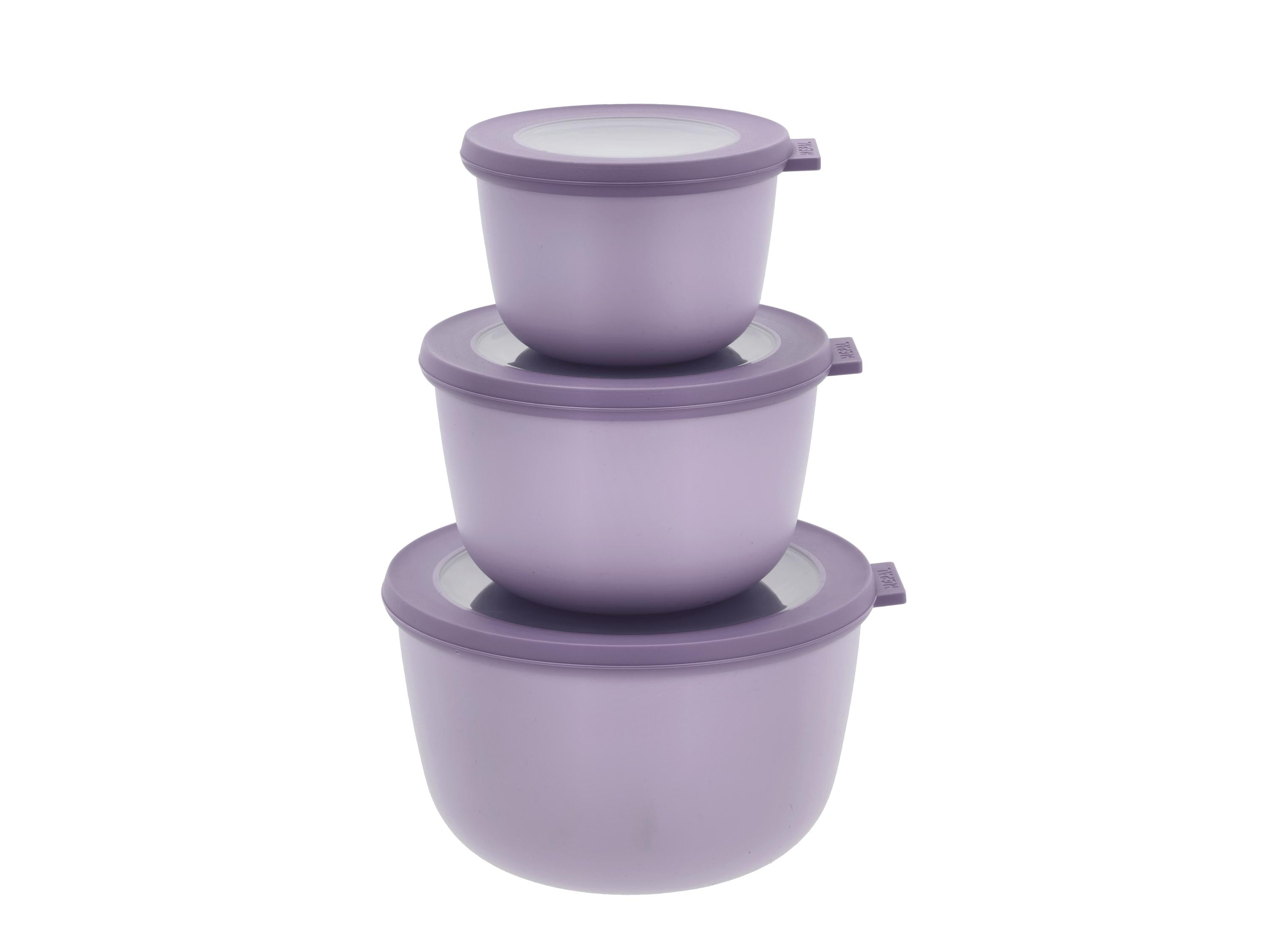 Mepal Cirqula High Multi Bowl Set Of 3, Nordic Lilac