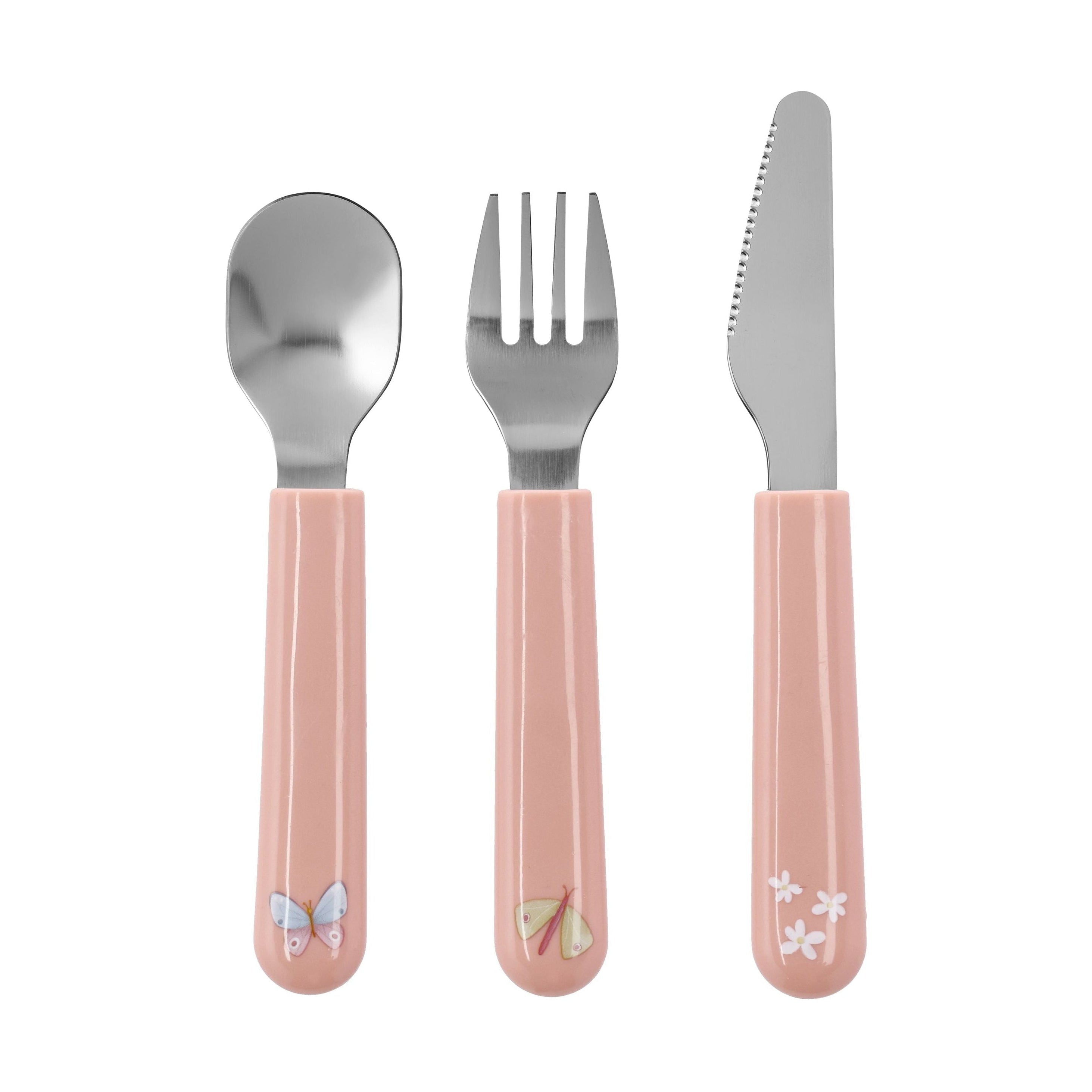 Mepal Mio Children's Cutlery Set 3 Pcs, Flowers & Butterflies