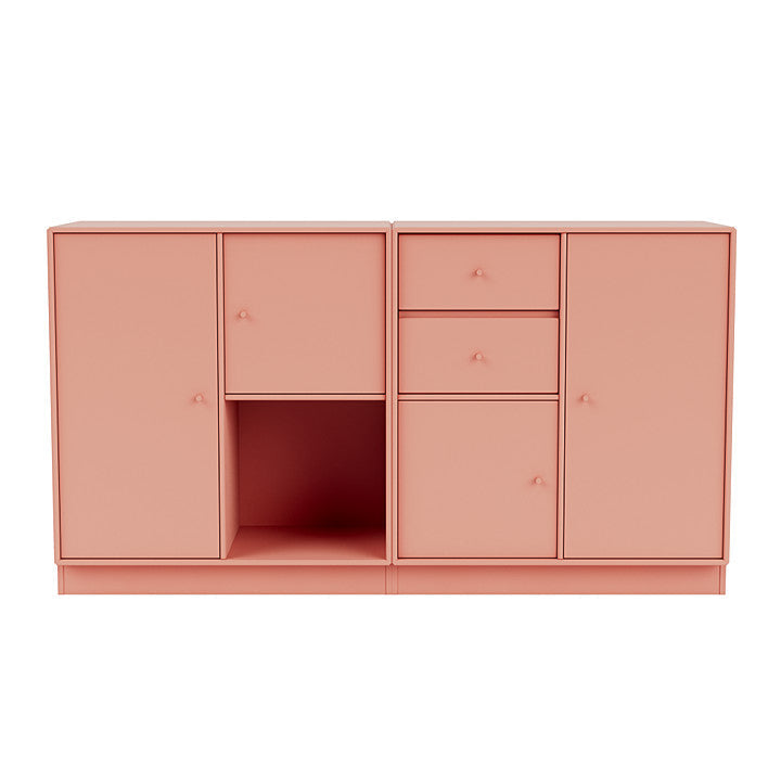 Montana Couple Sideboard With 7 Cm Plinth, Rhubarb Red