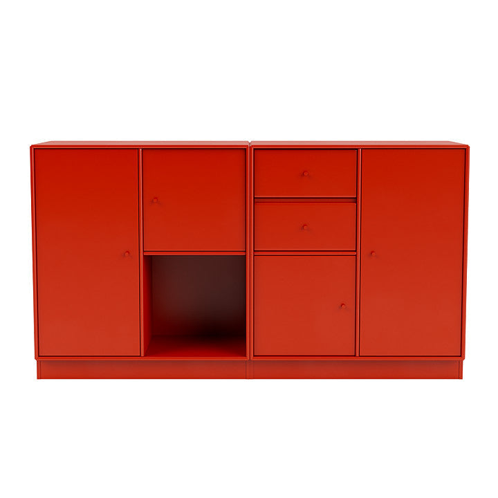 Montana Couple Sideboard With 7 Cm Plinth, Rosehip Red