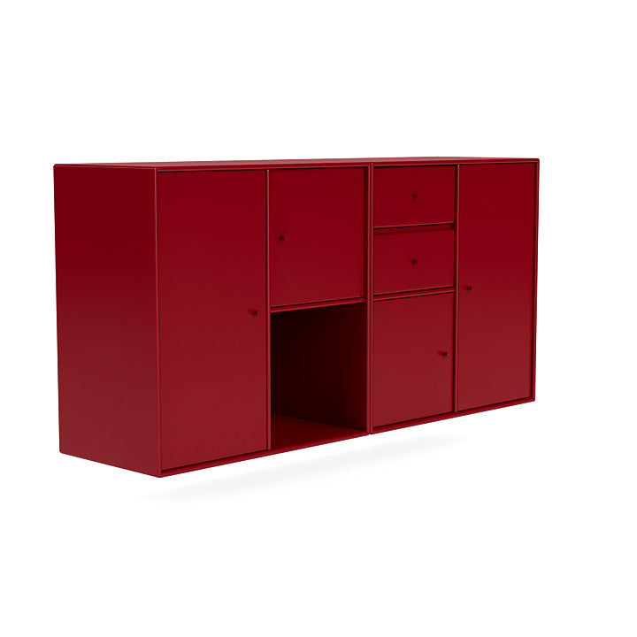 Montana Couple Sideboard With Suspension Rail, Beetroot Red