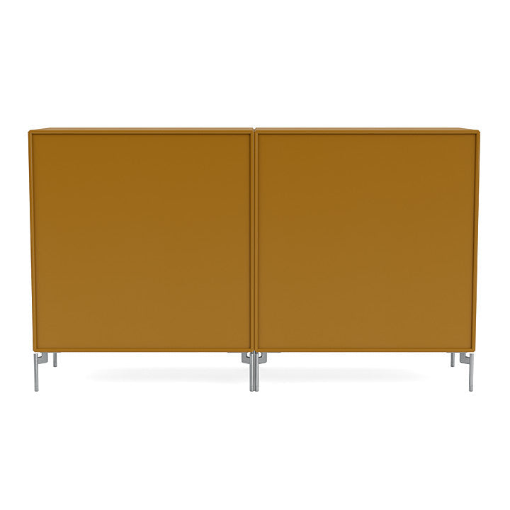 Montana Couple Sideboard With Legs, Amber/Matt Chrome