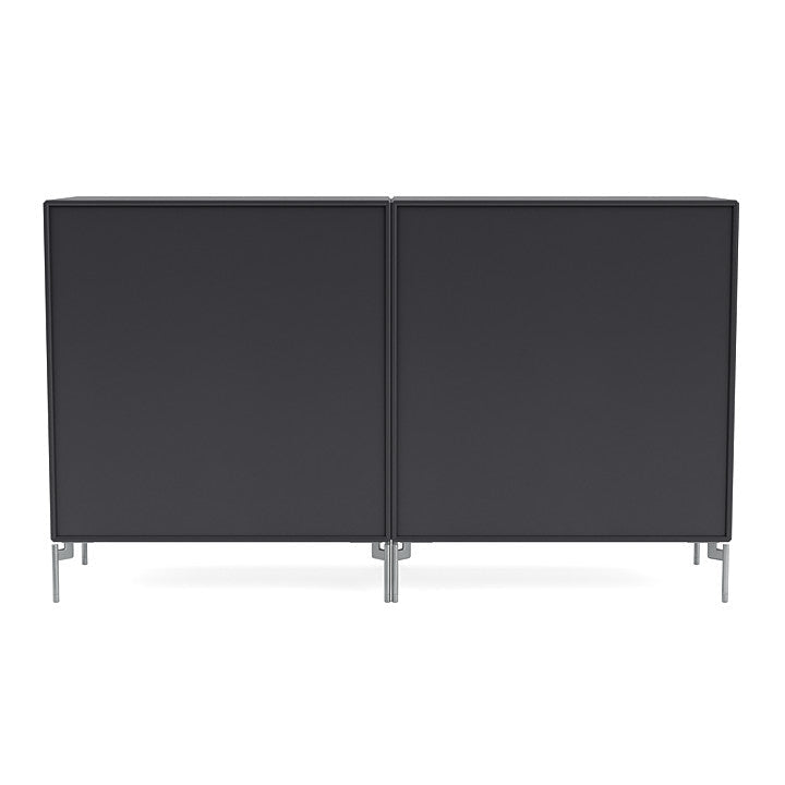 Montana Couple Sideboard With Legs, Anthracite/Matt Chrome