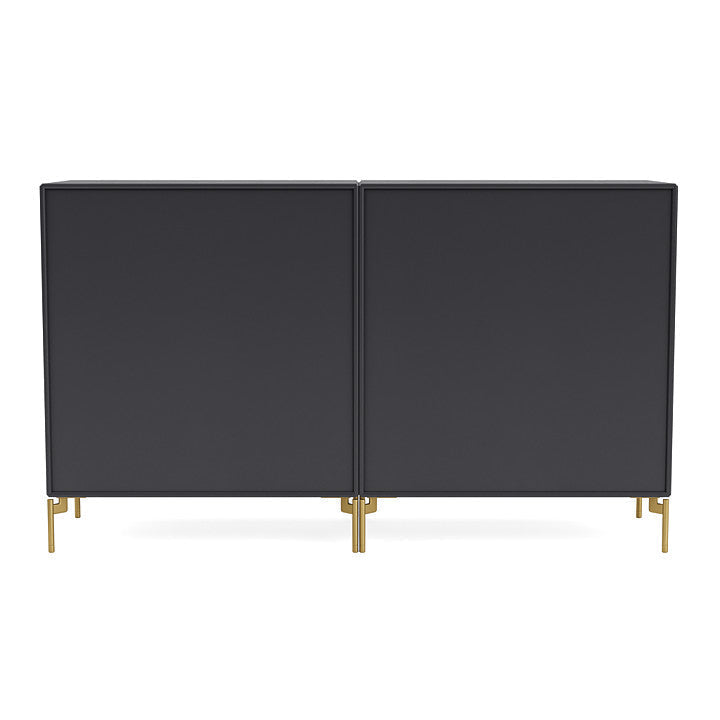 Montana Couple Sideboard With Legs, Anthracite/Brass