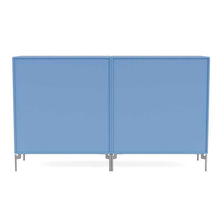 Montana Couple Sideboard With Legs, Azure Blue/Matt Chrome