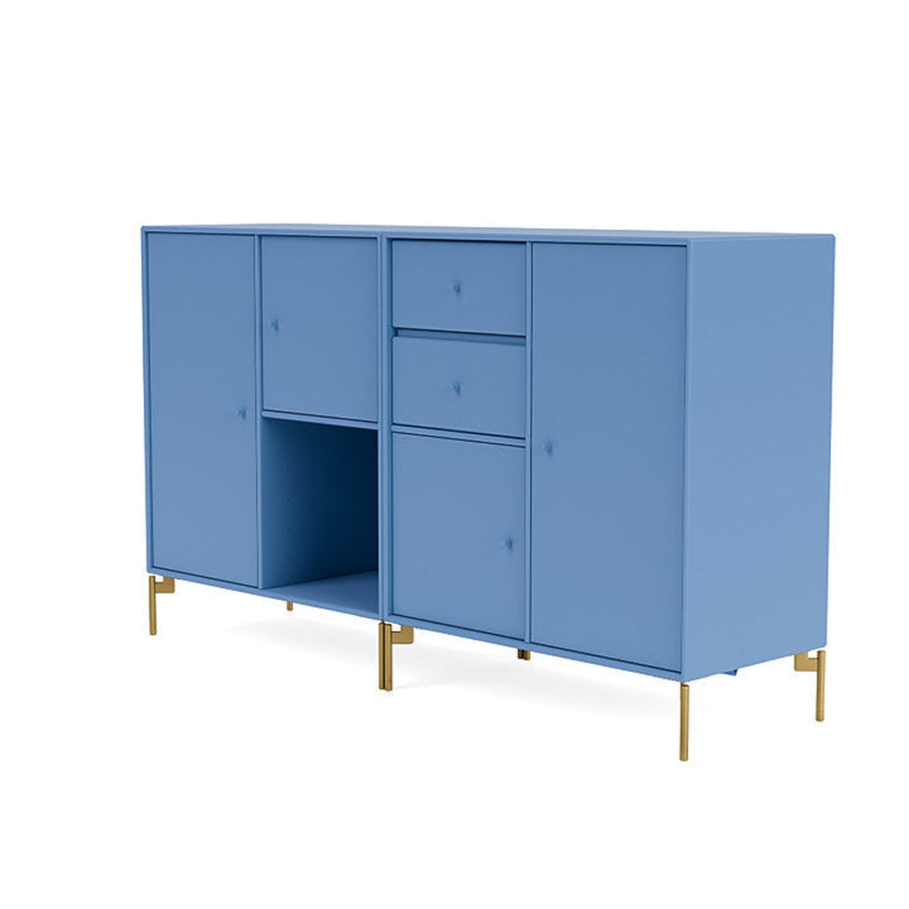 Montana Couple Sideboard With Legs, Azure Blue/Brass