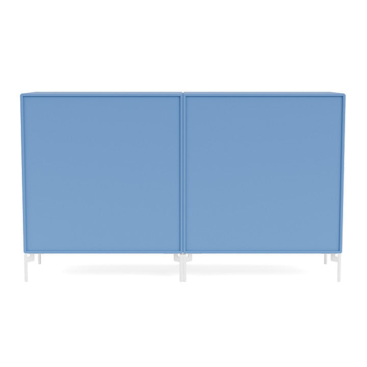 Montana Couple Sideboard With Legs, Azure Blue/Snow White