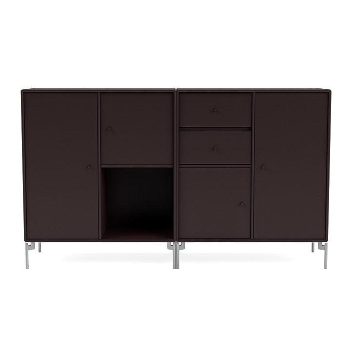 Montana Couple Sideboard With Legs, Balsamic/Matt Chrome