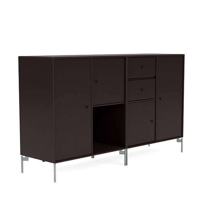 Montana Couple Sideboard With Legs, Balsamic/Matt Chrome