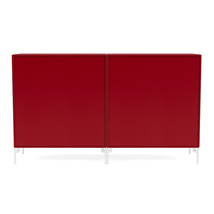 Montana Couple Sideboard With Legs, Beetroot/Snow White