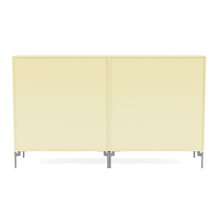 Montana Couple Sideboard With Legs, Camomile/Matt Chrome