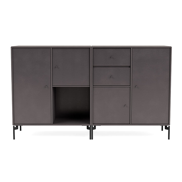 Montana Couple Sideboard With Legs, Coffee/Black