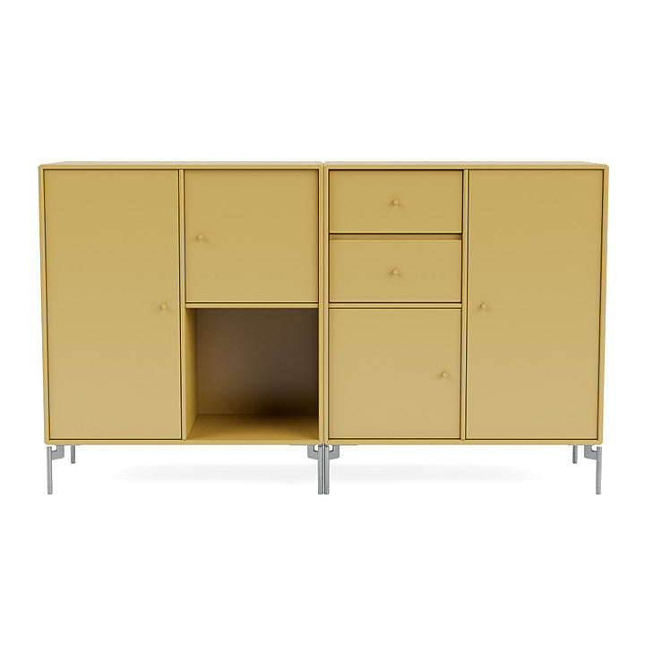 Montana Couple Sideboard With Legs, Cumin/Matt Chrome