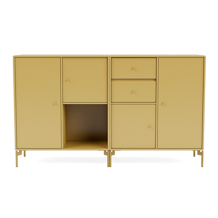 Montana Couple Sideboard With Legs, Cumin/Brass