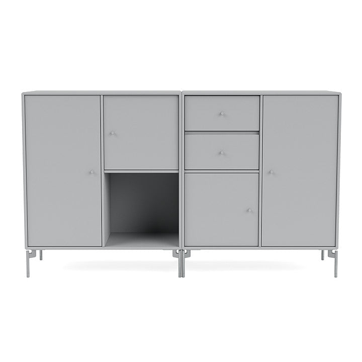 Montana Couple Sideboard With Legs, Fjord/Matt Chrome