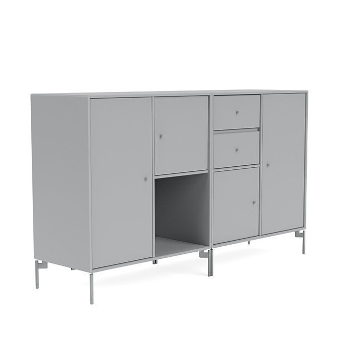 Montana Couple Sideboard With Legs, Fjord/Matt Chrome