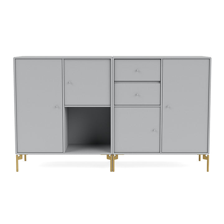 Montana Couple Sideboard With Legs, Fjord/Brass