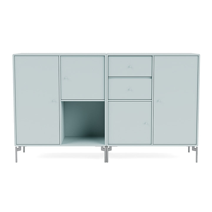 Montana Couple Sideboard With Legs, Flint/Matt Chrome