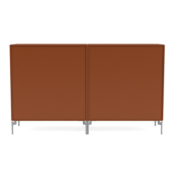 Montana Couple Sideboard With Legs, Hazelnut/Matt Chrome