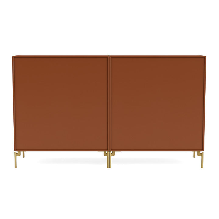 Montana Couple Sideboard With Legs, Hazelnut/Brass