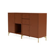 Montana Couple Sideboard With Legs, Hazelnut/Brass