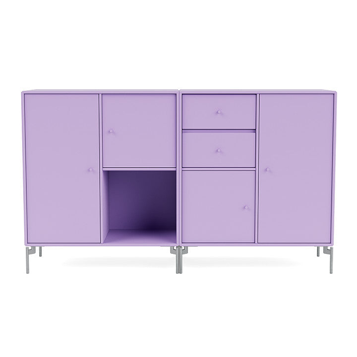 Montana Couple Sideboard With Legs, Iris/Matt Chrome