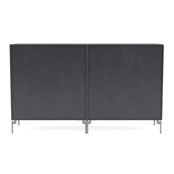 Montana Couple Sideboard With Legs, Carbon Black/Matt Chrome