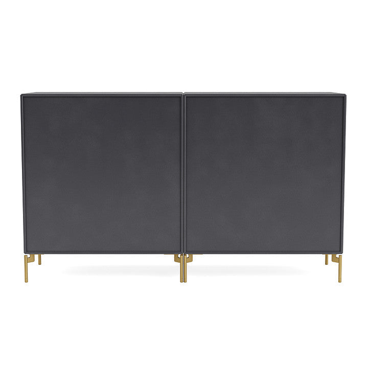 Montana Couple Sideboard With Legs, Carbon Black/Brass