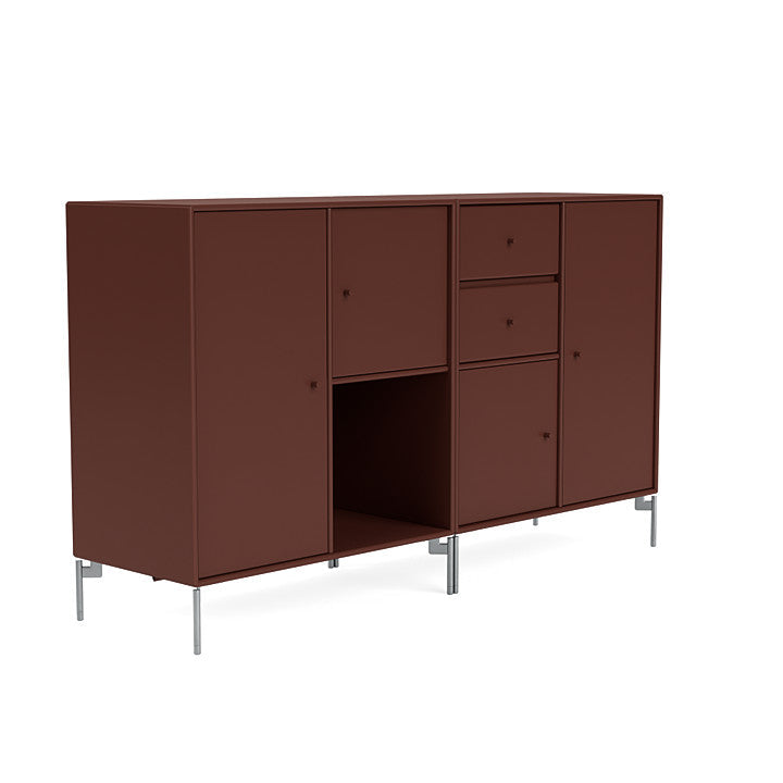 Montana Couple Sideboard With Legs, Masala/Matt Chrome