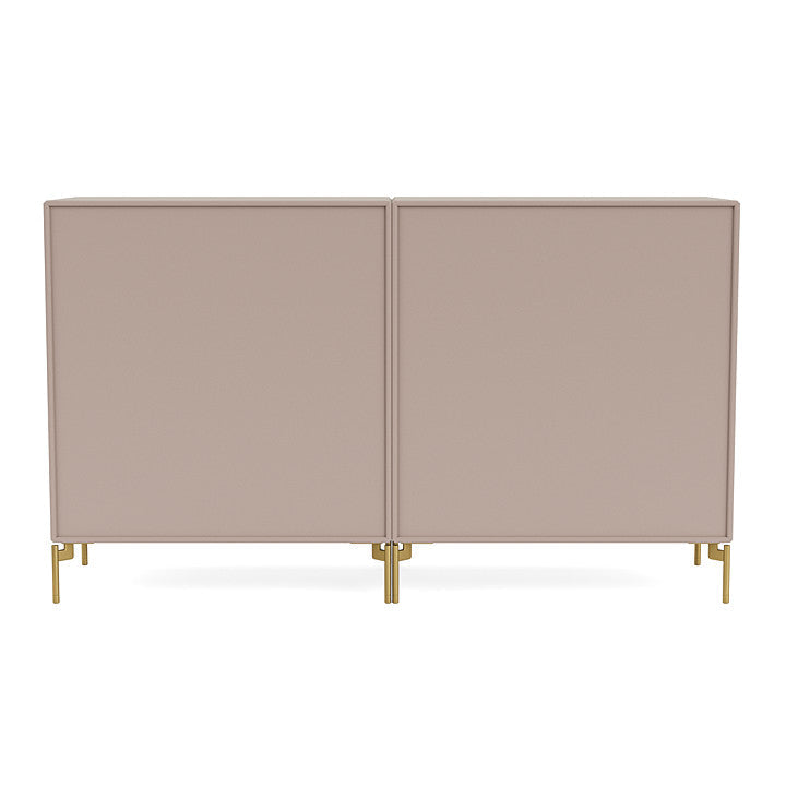 Montana Couple Sideboard With Legs, Mushroom Brown/Brass