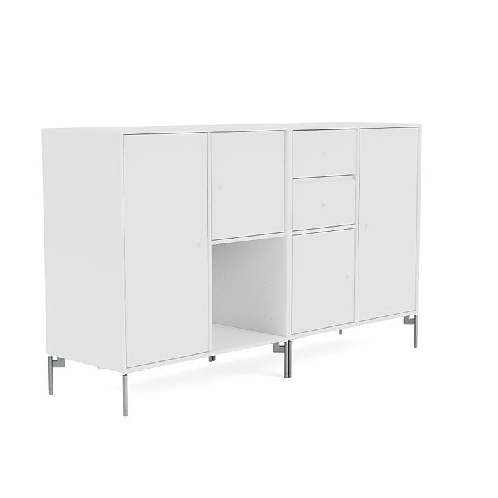 Montana Couple Sideboard With Legs, New White/Matt Chrome