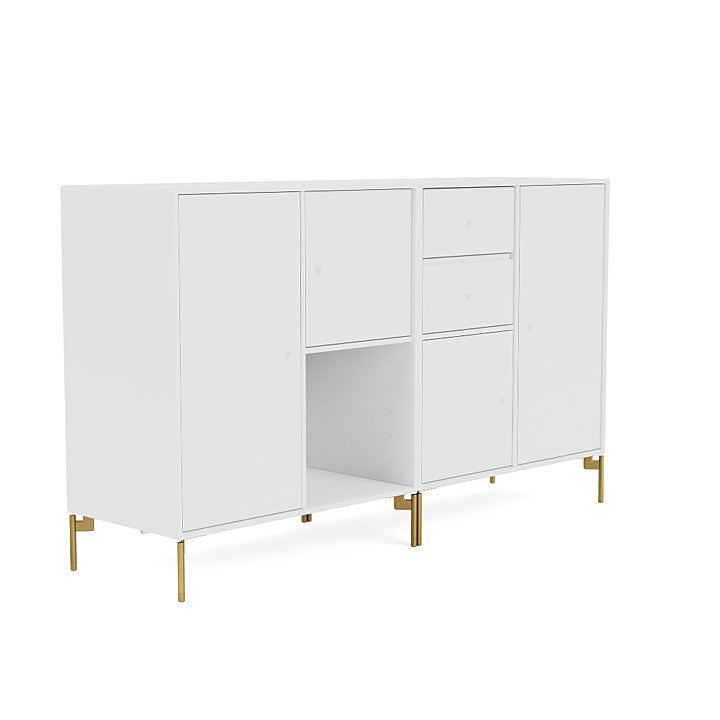 Montana Couple Sideboard With Legs, New White/Brass