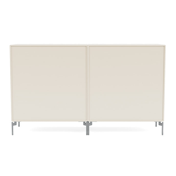 Montana Couple Sideboard With Legs, Oat/Matt Chrome