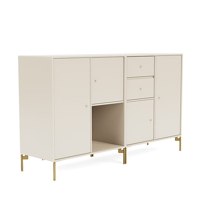 Montana Couple Sideboard With Legs, Oat/Brass