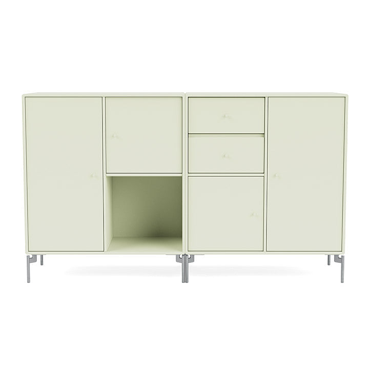 Montana Couple Sideboard With Legs, Pomelo/Matt Chrome