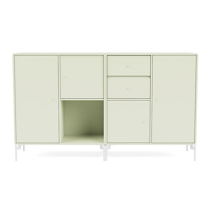 Montana Couple Sideboard With Legs, Pomelo/Snow White