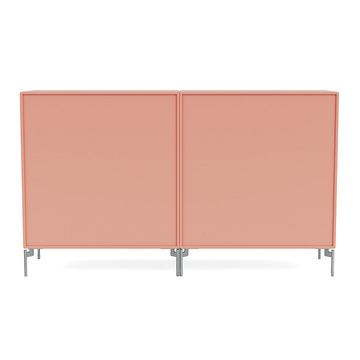 Montana Couple Sideboard With Legs, Rhubarb/Matt Chrome