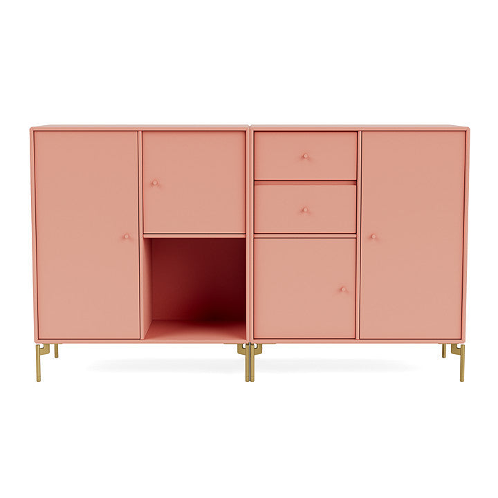 Montana Couple Sideboard With Legs, Rhubarb/Brass