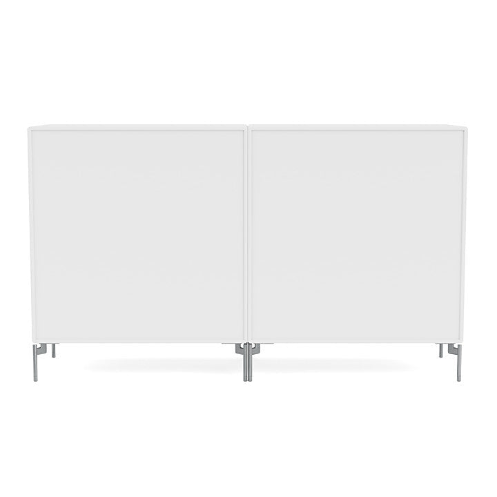 Montana Couple Sideboard With Legs, Snow White/Matt Chrome